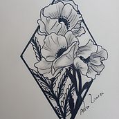 Meu projeto do curso: Tatuagem botânica com pontilhismo . Ilustração tradicional, Desenho de tatuagens e Ilustração botânica projeto de Adaany Lima da Silva - 01.10.2022