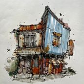 MY Expressive Architectural Sketching with Colored Markers Final Project. Sketching, Drawing, Architectural Illustration, Sketchbook & Ink Illustration project by revmyoung - 10.02.2022