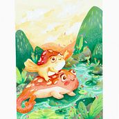Mi proyecto del curso: Técnicas de ilustración con acuarela y gouache. Traditional illustration, Fine Arts, Painting, Watercolor Painting, Children's Illustration, and Gouache Painting project by anne_r00 - 10.01.2022
