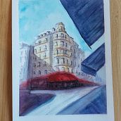 Mon projet du cours : Dessin architectural à l’aquarelle et à l’encre. Sketching, Drawing, Watercolor Painting, Architectural Illustration, Sketchbook & Ink Illustration project by Nat Roxy - 10.02.2022