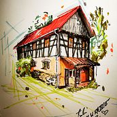 Mój projekt z kursu: Rysunek architektoniczny: kolor i artystyczna ekspresja. Een project van  Schetsen,  Tekening,  Architecturale illustratie, Sketchbook y  Illustratie met inkt van teamworkartjs - 04.10.2022
