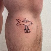 Meu projeto do curso: Tatuagem para principiantes - "Peixe com pernas" - BErTO. Un progetto di Design di tatuaggi di Felisberto - 05.10.2022