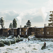 ARELAUQUEN CABINS . Arhitectură, 3D, Arhitectură peisagistică, modelare 3D și ArchVIZ de Estanislao Niklison - 11.09.2021