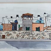 Ierapetra's port "cityscape". Un proyecto de Bocetado, Dibujo, Ilustración arquitectónica, Sketchbook e Ilustración con tinta de KALLIOPI IOANNA MASTORAKI - 03.10.2022