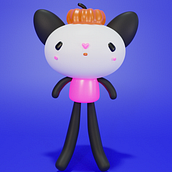 My project for course: Kawaii Character Creation in 3D with Blender . Traditional illustration, Character Design, Digital Illustration, 3D Modeling, and Manga project by Alena Sherstneva - 10.05.2022