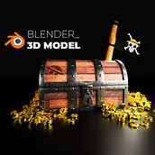 Cofre One Piece 3D Model Blender. 3D, Character Design, Graphic Design, and 3D Animation project by Catalina M - 10.04.2022