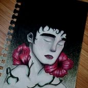 Retrato en claroscuro  "Rose bound". Ilustração tradicional, Desenho a lápis, Desenho de retrato, Desenho artístico, e Desenho com lápis de cor projeto de Junior Dosma - 06.10.2022