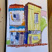 Mein Abschlussprojekt für den Kurs: Expressive Architekturskizzen mit Markern. Sketching, Drawing, Architectural Illustration, Sketchbook & Ink Illustration project by ch_stigler - 10.07.2022
