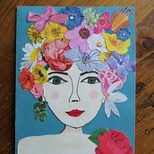 Hoofd met bloemen collage. Arts, and Crafts project by Anja Messemaker - 10.07.2022