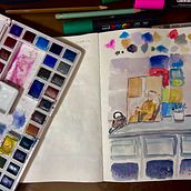 My project for course: Exploratory Sketchbook: Find Your Drawing Style. Traditional illustration, Sketching, Creativit, Drawing, Watercolor Painting, Sketchbook, and Gouache Painting project by Basma Mohammed - 10.07.2022