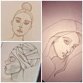 Mi proyecto del curso: Sketchbook de retrato: explora el rostro humano. Esboçado, Desenho, Desenho de retrato, Desenho artístico, e Sketchbook projeto de Lina Larsen - 08.10.2022