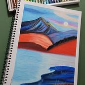 Meu projeto do curso: Desenho de paisagem com giz de cera e pastel: brinque com a luz. Traditional illustration, Fine Arts, Pencil Drawing, Drawing, and Artistic Drawing project by Tatiana Schefer - 11.08.2022