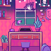 Lofi Study Room. Digital Illustration, and Traditional illustration project by Starshine - 09.26.2022