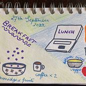 My project for course: Illustrated Life Journal: A Daily Mindful Practice. Un proyecto de Bellas Artes, Bocetado, Creatividad, Dibujo y Sketchbook de odile.louissidney - 06.10.2022