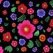 My project for course: Vibrant Floral Patterns with Watercolors with black background . Traditional illustration, Pattern Design, Watercolor Painting, and Botanical Illustration project by Kathryn Brooks - 06.07.2021
