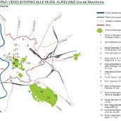 RIORGANIZZAZIONE DEGLI SPAZI VERDI INTORNO ALLE MURA AUREALIANE – Via del Mandrione. Architecture, L, scape Architecture, Traditional illustration, and Botanical Illustration project by Valentina Sorchetti - 10.09.2022