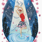Moonlight Dancer. Painting, Creativit, and Drawing project by alpenfuchs - 10.09.2022