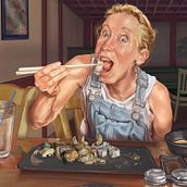 Delicious Sushi. Un projet de Illustration traditionnelle, Peinture, Peinture numérique, Dessin artistique, Dessin de portrait, Estampe, Stor, telling , et Créativité de be_shore - 10.10.2022