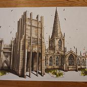 Sketching in Sheffield. Sketching, Drawing, Architectural Illustration, Sketchbook & Ink Illustration project by andrejcarpinato - 10.10.2022