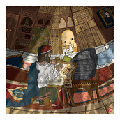 Jean-François Champollion Deciphers the Rosetta Stone. Traditional illustration project by Osama Moharem - 10.09.2022