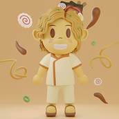 Mi proyecto del curso: Creación de personajes kawaii en 3D con Blender . Traditional illustration, Character Design, Digital Illustration, 3D Modeling, Manga, and 3D project by Maria Jose Lemus Bula - 10.11.2022