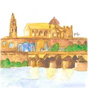 Mezquita-catedral de Córdoba, España. Traditional illustration, and Watercolor Painting project by María Navarro García - 10.12.2022