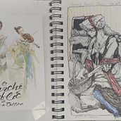 Mandy's sketchbook: Illustrated Diary: Fill Your Sketchbook with Experiences. Traditional illustration, Sketching, Drawing, Sketchbook & Ink Illustration project by Amanda Brown - 10.11.2022