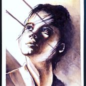 Meu projeto do curso: Retrato artístico em aquarela. Projekt z dziedziny  Sztuki piękne,  Malarstwo, Malowanie akwarelą i Portret użytkownika sara alves - 07.10.2022