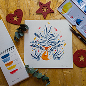 Renard et feuillage. Een project van Traditionele illustratie van Bonnieux Noémie - 12.10.2022