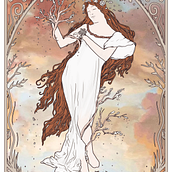 Mi proyecto del curso: Retrato ilustrado con estilo art nouveau. Traditional illustration, Fine Arts, Digital Illustration, Portrait Drawing, Artistic Drawing, Digital Drawing, and Digital Painting project by Belén Luthién - 10.12.2022