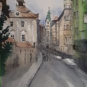 My project for course: Architectural Sketching with Watercolor and Ink. Sketching, Drawing, Watercolor Painting, Architectural Illustration, Sketchbook & Ink Illustration project by Heather Watrous - 10.12.2022