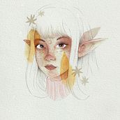 Mon projet du cours : Portrait illustré à l’aquarelle. Traditional illustration, Fine Arts, Painting, Drawing, Watercolor Painting, Portrait Drawing, and Artistic Drawing project by lauralee bechet - 10.14.2022