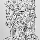 Starbucks, The Taj Mahal Palace Hotel, Mumbai. Traditional illustration, Architecture, and Sketching project by shefali040793 - 10.14.2022