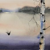 Mi proyecto del curso: Paisajes atmosféricos en acuarela. Fine Arts, Painting, and Watercolor Painting project by Graziella Albore - 10.14.2022