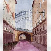 Mi proyecto del curso: Representación arquitectónica en acuarela. Un progetto di Illustrazione tradizionale, Bozzetti, Disegno, Pittura ad acquerello, Illustrazione architettonica e Sketchbook di Patricia Fortunato - 14.10.2022