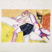 Mi proyecto del curso: Dibujo expresivo de la figura humana: explora formas y colores. Fine Arts, Pencil Drawing, Drawing, Portrait Drawing, Realistic Drawing, Figure Drawing, and Gouache Painting project by Andrés Mendoza Rojas - 02.28.2022