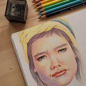 Retrato com lápis de cor. Traditional illustration project by Patrícia Gonsalves - 10.17.2022
