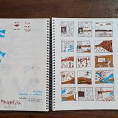 Meu projeto do curso: Criação de um livro sanfonado ilustrado. Un proyecto de Ilustración tradicional, Diseño editorial, Encuadernación, Ilustración infantil, Narrativa y Álbum ilustrado						 de Simone Schumacher - 17.10.2022