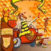 Honey: Ilustração digital aplicada à produtos. Traditional illustration, Graphic Design, Digital Illustration, and Advertising project by Rômulo Bastos - 10.15.2022