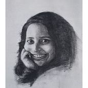 A gift to my wife as an outcome from the course: Realistic Portraits Using Charcoal. Traditional illustration, Fine Arts, Drawing, Portrait Drawing, and Realistic Drawing project by Kaustubh Ghanekar - 10.18.2022