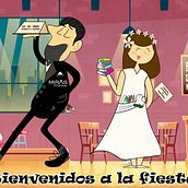 Fiesta de Boda A-1. Traditional illustration, Character Design, and Events project by Enrique Barrón Abarca - 09.10.2022
