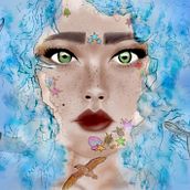 Mi proyecto del curso: Retratos digitales de fantasía con Photoshop. Traditional illustration, Drawing, Digital Illustration, Portrait Drawing, Digital Drawing, and Digital Painting project by Karen Andrea - 10.18.2022