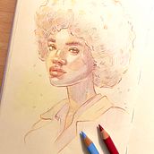 My project for course: Vibrant Portrait Drawing with Colored Pencils. Un progetto di Disegno, Disegno di ritratti, Sketchbook e Disegno con matite colorate di Yve - 18.10.2022