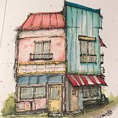 My project for course: Expressive Architectural Sketching with Colored Markers. Sketching, Drawing, Architectural Illustration, Sketchbook & Ink Illustration project by Arne Linder - 10.19.2022