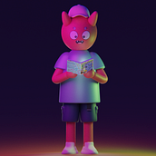 Mon projet du cours : Création de personnages kawaii en 3D avec Blender. Projekt z dziedziny Trad, c, jna ilustracja, Projektowanie postaci, Ilustracja c, frowa,  Modelowanie 3D i Manga użytkownika savary_louis1111 - 20.10.2022