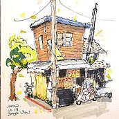 Expressive Architectural Sketching with Colored Markers. Traditional illustration project by janet_wang - 10.15.2022