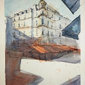 My project for course: Architectural Sketching with Watercolor and Ink. Esboçado, Desenho, Pintura em aquarela, Ilustração arquitetônica, Sketchbook e Ilustração com tinta projeto de محمد مرزوق - 20.10.2022