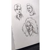 Mein Abschlussprojekt für den Kurs: Skizzenbuch für Porträts: Erkunde das menschliche Gesicht. Een project van  Schetsen,  Tekening,  Portrettekening,  Artistieke tekening y Sketchbook van desgina - 21.10.2022