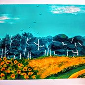 Mi proyecto del curso: Pintura acrílica paso a paso: crea paisajes increíbles. Traditional illustration, Painting, Acr, lic Painting, and Sketchbook project by Jessica Belen Arias - 10.14.2022
