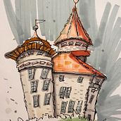 Mein Abschlussprojekt für den Kurs: Expressive Architekturskizzen mit Markern Ein Projekt aus dem Bereich Skizzenentwurf, Zeichnung, Architektonische Illustration, Sketchbook und Illustration mit Tinte von Thomas - 21.10.2022